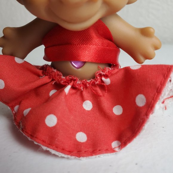 Vintage Ace Novelty Treasure Troll Doll Pink Hair Pink Wishstone Belly Button - Picture 3 of 8